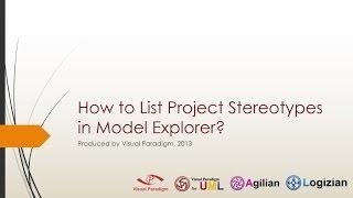 How to List Project Stereotype in Model Explorer?