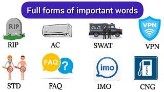 Important GK Full Forms | Full form Important Words | Full Form GK For beginners, vocabulary