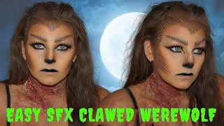 EASY CLAWED DIY SFX WEREWOLF HALLOWEEN MAKEUP TUTORIAL | weezasworld