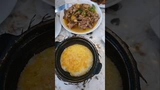 Clay pot rice with crab soup salted eggplant and fried pork belly | Food World