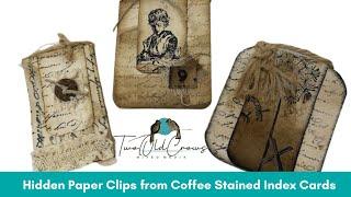 Altered Paper Clips From Index Cards | Hidden Paper Clip | Ephemera | Junk Journal Embellishments