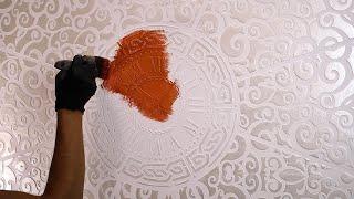 Elegant DIY Decor: Pearl Stencil Texture & Copper Roman Clock Tutorial