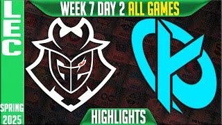 G2 vs KC Highlights ALL GAMES | LEC Spring Split W7D2 2025 | G2 Esports vs Karmine Corp