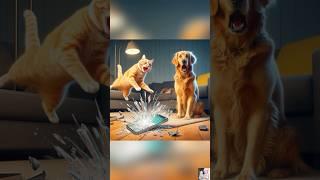 Golden Retriever & Ginger Cat’s iPhone Shock  Duo's Hilarious Reaction! #cat #cats #catlover #dog