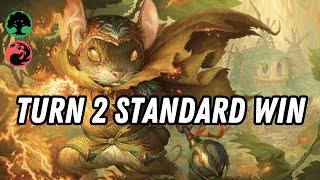 Turn 2 Win!  Bloomburrow Standard MTG Arena.