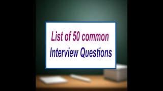 List of 50 common interview questions | General interview questions #learnenglish #englishlearning