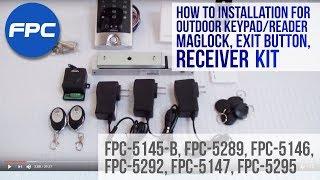 Wireless Receiver Outdoor Reader/Keypad Maglock DoorBell Exit switch Installation video