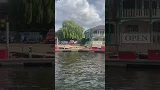 Beautiful view of Stratford upon-Avon from the boat in the River Avon.