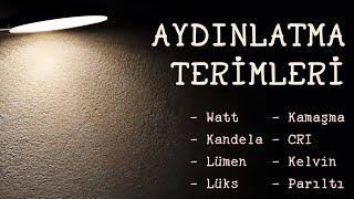 Aydınlatma Terimleri | Lümen, Lux, Kandela, Parıltı, UGR, CRI, Kelvin ve Watt Nedir?