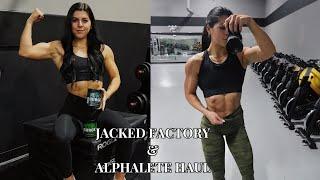 ALPHALETE AND JACKED FACTORY HAUL| Full push workout!