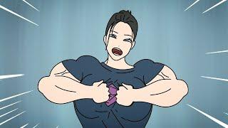 When a girl got angry - Muscle growth Animation