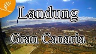 LANDUNG-Landing GRAN CANARIA LPA JULI 2018 Condor B757-300 Window View