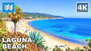 [4K] Laguna Beach, California Walking Tour - Relaxing Ocean Waves Meditation Sleeping Studying ASMR