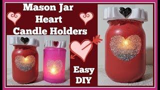 Mason Jar Heart Candle Holder DIY