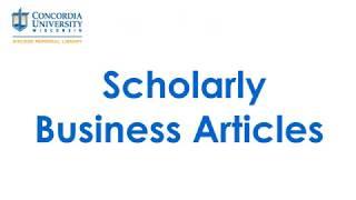 Scholarly Business Articles