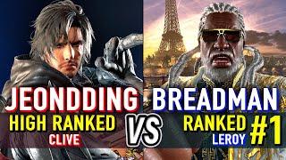 T8  JEONDDING (High Ranked Clive) vs BREADMAN (#1 Ranked Leroy)  Tekken 8 High Level Gameplay