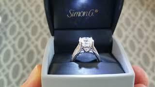 Large 7 Carat Moissanite Set in this Simon G. Ring