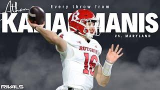 Every Throw From Athan Kaliakmanis versus #Maryland -- #Rutgers Scarlet Knights Football