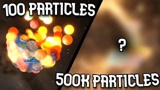 Comparison from 100 to 500,000 particle simulations!