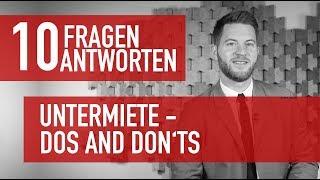 10 Fragen 10 Antworten - Untermiete - Dos and Don'ts