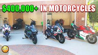 INSIDE AN INSANE DALLAS SUPERBIKE COLLECTION | Ninja H2, Fireblade, R1M, RSV4, M1000rr, ZX10rr