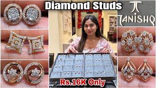 Tanishq Latest Diamond Stud Earrings Designs 1.14Gm| Tanishq Daily Wear Gold Diamond Stud Earrings|