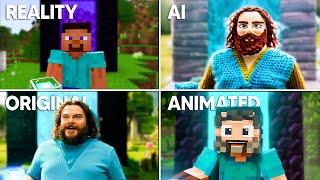 A Minecraft Movie Trailer COMPARISON (original vs ai vs reality vs animated)