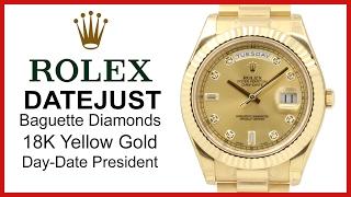 ▶ Rolex Day-Date II, Yellow Gold President, Champagne Diamond Dial, Fluted Bezel, REVIEW - 218238