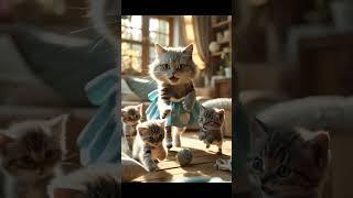 Mother cat’s daily routine  #cat #cuteanimals #kitten #adorable