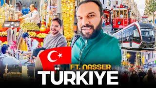 Exploring Istanbul Turkey  with Nasser  Airport to Hotel Public Transport - Turkish Food 