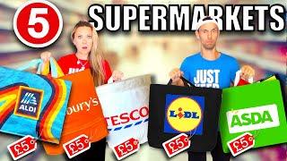 We spent £5 at 5 different SUPERMARKETS! *CHEAP essentials! Aldi Tesco Sainsbury's Asda lidl