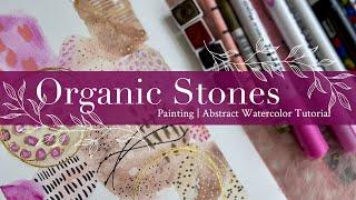 Easy Organic Stone Shape Painting | Abstract Watercolor Tutorial