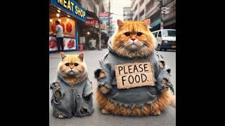 POOR CAT FAMILY HUNGRY #shorts #cat #kitten #cute#kitty #funny #kittey #cutecat #ai  #cute #reels