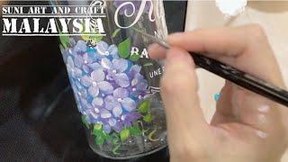 [YT31FA] #FolkArtPanting鄉村彩繪 【Painting Hydrangea on Glass Step by Step】【玻璃彩繪～跟著步驟畫繡球花】