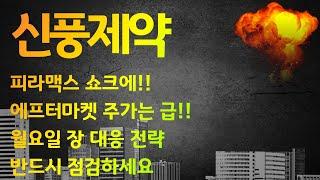 [신풍제약]  피라맥스 쇼크효능 미입증 보도에 시간외 급락!월요일, 이렇게 대응하세요