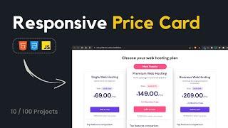 Responsive Pricing Card  | 10/100 Projects  | By CodeBustler 