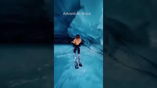 Skiing Inside Mountain Tunnel  showing great skill