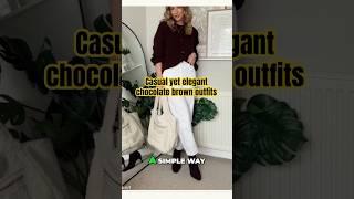 Casual yet elegant chocolate brown outfit ideas for fall winter #casualchic #winterfashion