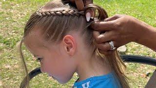 How To Braid Straight Texture Hair | A Different Way to Do 2 Braids