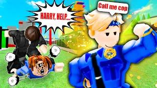 ROBLOX Brookhaven RP - FUNNY MOMENTS: Harry becomes a police  | Story Roblox