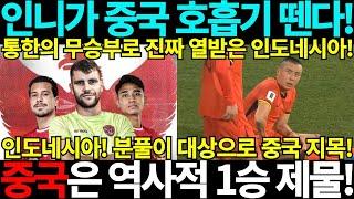 인도네시아가 중국축구 호흡기 뗀다! 중국은 역사적 1승 제물 지목! 북중미 월드컵 아시아 3차예선 바레인 인도네시아 중국 호주 사우디아라비아 일본 대한민국 요르단 이라크 중국반응