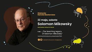 The teaching legacy of Solomon Mikowsky - In conversation with Katarzyna Popowa-Zydroń