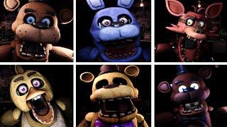 FNAF 1 Rewritten Overhaul - All Jumpscares! & Final Boss Golden Freddy