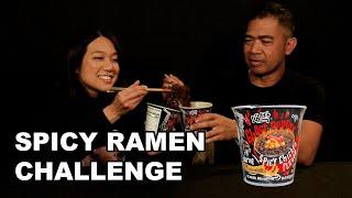 Rommel & Emi do the Daebak Ghost Pepper Black Noodle #CanOrNotChallenge