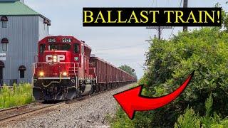 CPKC Ballast Train with CP 5046 on the Windsor Sub! Loud Horn!