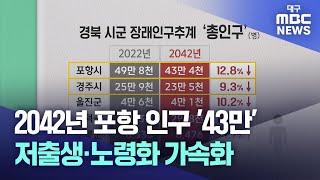 2042년 포항 인구 '43만'···저출생·노령화 가속화 | 대구MBC뉴스