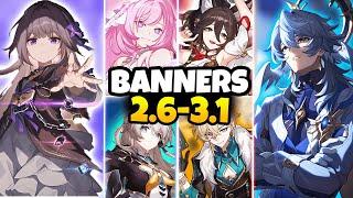 NEW UPDATE!! Version 2.6 to 3.1 Character Banner Roadmap along with Reruns | Honkai Star Rail