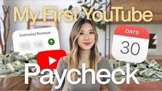 My First YouTube Paycheck: How Much I Made in 30 Days!