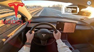 2022 Tesla Model Y Long Range TOP SPEED on the German AUTOBAHN