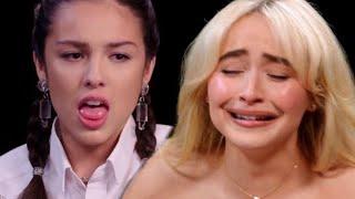 Olivia Rodrigo and Sabrina Carpenter Eating Spicy Wings and Crying Together